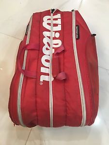 Red Wilson Tour 15 pack tennis bag with Thermoguard and Moistureguard