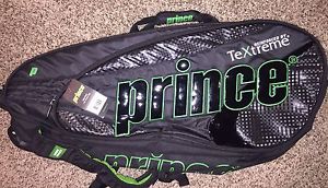 Prince Textreme 12 Pk Tennis Racquet Bag New Green Black Multi Pocket NWT
