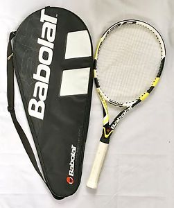Babolat AeroPro Drive Tennis Racquet 4 3/8 With Babolat Racquet Cover And Strap