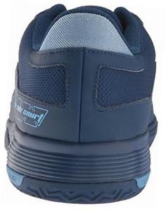 performance men's barricade court tennis shoe, mystery blue/white/tech blue,