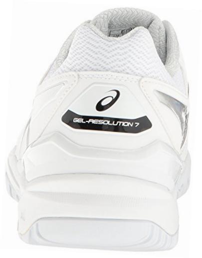 men's gel-resolution 7 tennis shoe, white/silver, 7.5 m us