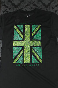 Nike Drifit Tenis Deporte Wimbledon Camiseta Negro Verde Talla con etiqueta