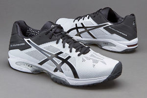 New Asics Men's Gel Solution Speed 3 White Black Silver E600N-0190 Size 11.5