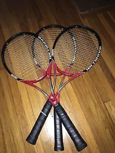 Lot of 3 TECNIFIBRE TFIGHT 325 TEXALIUM Tennis Rackets - 4 3/8 - strung w/ NRG2