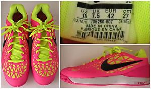 Nike Zoom Cage 2 Pink and Yellow Tennis Shoe Size 10