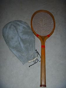 VTG 1940s JC Higgins Whiz Wood CHAMPIONSHIP ITennis Racquet W/COVER