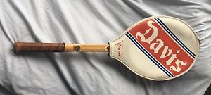 Vintage Davis Hi-Point TAD Laminated Wooden Tennis Racquet and Cover