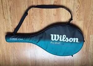 Wilson Pro Staff 6.0 Racquet Dual Taper Beam Tennis With Teal Blue cover bag