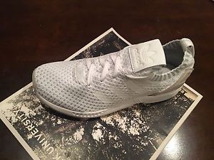Adidas ZX Flux PK Mens S75977 White PrimeKnit Athletic Running Shoes Size 5.5