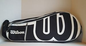 NWT Wilson Advantage Triple Black/ White Tennis Bag