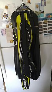 euc BABOLAT AERO YELLOW/black 12 PACK RACQUET BAG NADAL