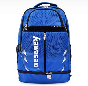Kawasaki Sports Backpack Tennis Badminton Racquet Blue Shuttlecock NWT K360