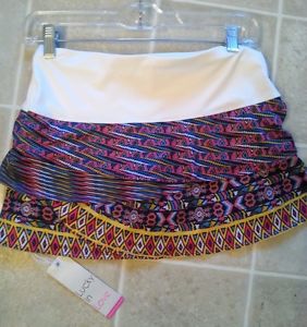 LUCKY IN LOVE Women's Tennis Skirt/Skort US Size XS 0-2  White/Multi