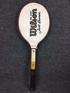 Vintage Wilson Jack Kramer Autograph Wood Tennis Racket Racquet +Pro Staff Cover
