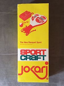 VINTAGE 1977 SPORTCRAFT JOKARI CHAMP MODEL PADDLE RACQUETBALL WOODEN SET New!