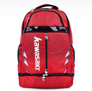 Kawasaki Sports Backpack Tennis Badminton Racquet Red Shoes Shuttlecock NWT K360