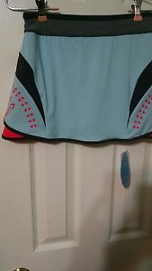 Lucky In Love " Prima" Teens Size 14 Aqua/Fuschia/Gray Trim Skort