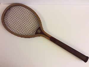 Vintage Antique Spalding Tennis Racquet Wood Geneva Circa 1905 Sports Bar Decor