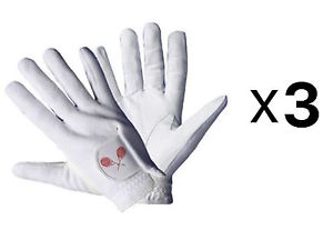 Tourna Mens Full Finger Tennis Glove Right Hand Sheepskin Leather Medium(3-Pack)