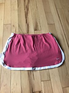 Nike Dri Fit Women's Sz M Pink Tennis Golf Skort Skirt With Shorts Pink White