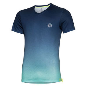 Bidi Badu Hombre Camiseta de tenis deportiva cuello pico DAN azul oscuro claro