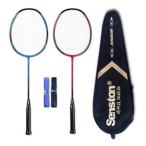 Senston - High Grade 2 Player Graphite Badminton Racket Set, New