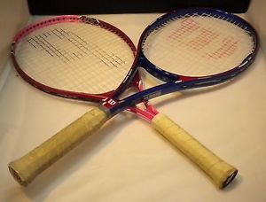 Pair of Tennis Racquets - Wilson 95 Blue and Maria 25 Pink - Free Shipping!
