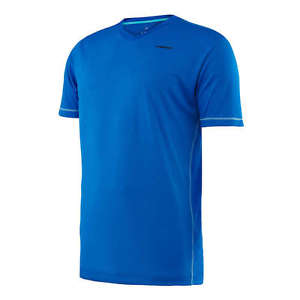 Head Hombre Vision Persecución cuello de pico Camiseta Ropa de tenis azul