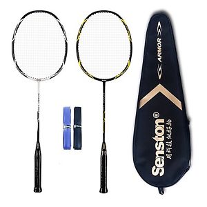 Senston - High Grade 2 Player Graphite Badminton Racket Set, New