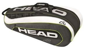 HEAD Novak Djokovic 9R Super Combi Bag, Tennis Racket, Backpack, Black Training