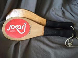 Vintage 70's Jokari Champ Model Wooden Racquetball Paddles Wood Wooden Pair Lot