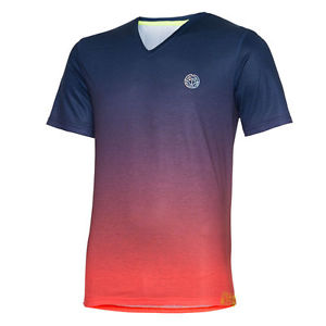 Bidi Badu Hombre Camiseta de tenis camiseta cuello de pico DAN azul oscuro rojo