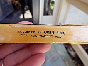 Bancroft Bjorn Borg Personal Wood Tennis Racquet 4 1/2  L-Beautiful VTG Calf Grp