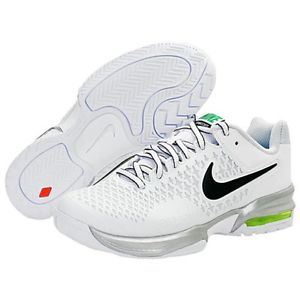 Nike Air Max Cage Tennis Shoes Sneakers White Black Green Womens 11, 554874 100