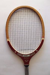 VINTAGE MacGREGOR TOURNEY 1 COURT SUPER TENNIS RACKET  WOOD METAL  4 5/8