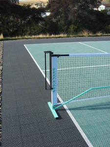 pickleball ball holder all steel strong custom mounting on USAPA round net post