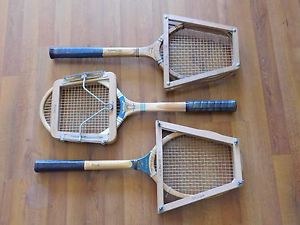 3 Vintage Tennis Racquets Dunlop Maxply Wilson EllisworthVines Spalding KROFLITE