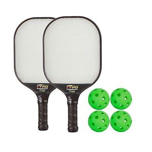 Rally Tyro Advanced Composite Pickleball Paddle Bundle - 2 Paddles and 4 Pick...