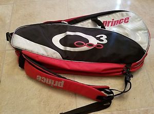 Prince O3 6 Racquet Tennis Backpack Storage Carry Bag Red Black Gray Six Rare