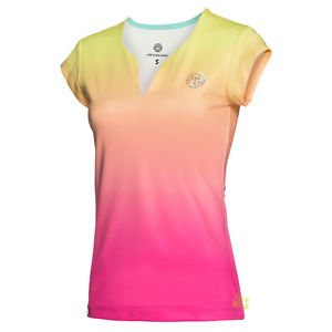 Bidi Badu Mujer Camiseta de tenis deportiva Fitnesshirt cuello pico BELLA