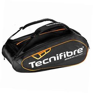 absolute squash 12 pack racquet bag, black/orange