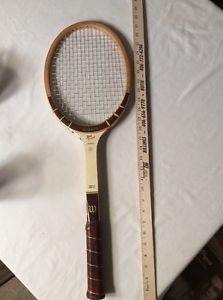 Vintage Wood And Leather Wilson Tennis Racquet