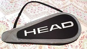 Head Tennis Racket Bag Case Black and Silver Over the Shoulder Carrier EUC