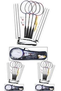 Champion Badminton Set 1 Steel Poles 2 Ground Sleeves 2 Shuttlecocks Net & BAG