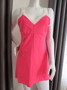 Nike Dri-Fit Pink/White Tennis Dress Lined Empire Waist Built in Bra Size M Nwt