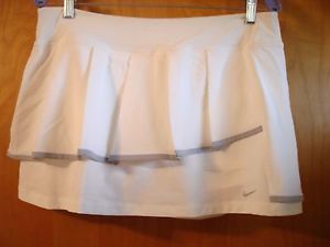 NIKE Statement Woven Pleated Tennis Skort White Large NWT NEW $58 Style 480792