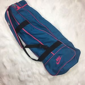 Nike Vtg 90s Challenge Court Tennis Racquet Bag Blue Pink Andre Agassi Gray Tag