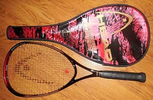 HEAD AGASSI FUSION Tennis Racquet With Cover RED BLACK USED 4 1/2