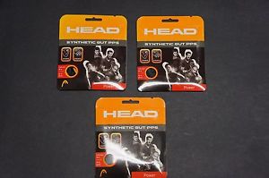 Tennis Racket String Head Synthetic Gut PPS Power 16 Gauge/12 M Black Lot of 3