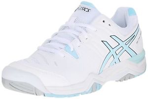 ASICS Women's Gel Challenger 10 Tennis Shoe White/Crystal Blue/Blue Steel